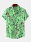Men's Plus Size Floral Print Short Sleeve Button Down Casual Shirt nicholesgifts
