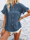 Button Down Ruffled Short Sleeve Shirt nicholesgifts