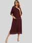 Zip Up Slit Round Neck Night Dress with Pockets nicholesgifts