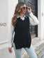 Frayed Hem Slit Sweater Vest nicholesgifts