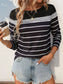 Perfee Striped Round Neck Long Sleeve T-Shirt nicholesgifts