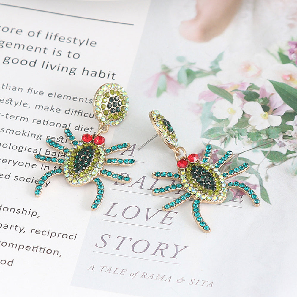 Spider Rhinestone Alloy Earrings Trendsi