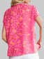 Printed V-Neck Cap Sleeve Blouse nicholesgifts