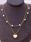 Women 18K Gold-Plated Double Layered Heart Necklace Gift For Valentine's Day nicholesgifts