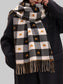Women Heart Pattern Plaid Tassel Scarf For Valentine's Day Gift For Her nicholesgifts