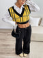 Plaid V-Neck Cropped Sweater Vest nicholesgifts