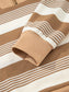 Stripe Zip Collar Patchwork Vintage Sweatshirt nicholesgifts