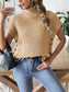 Turtleneck Side Decor Button Sweater Vest nicholesgifts