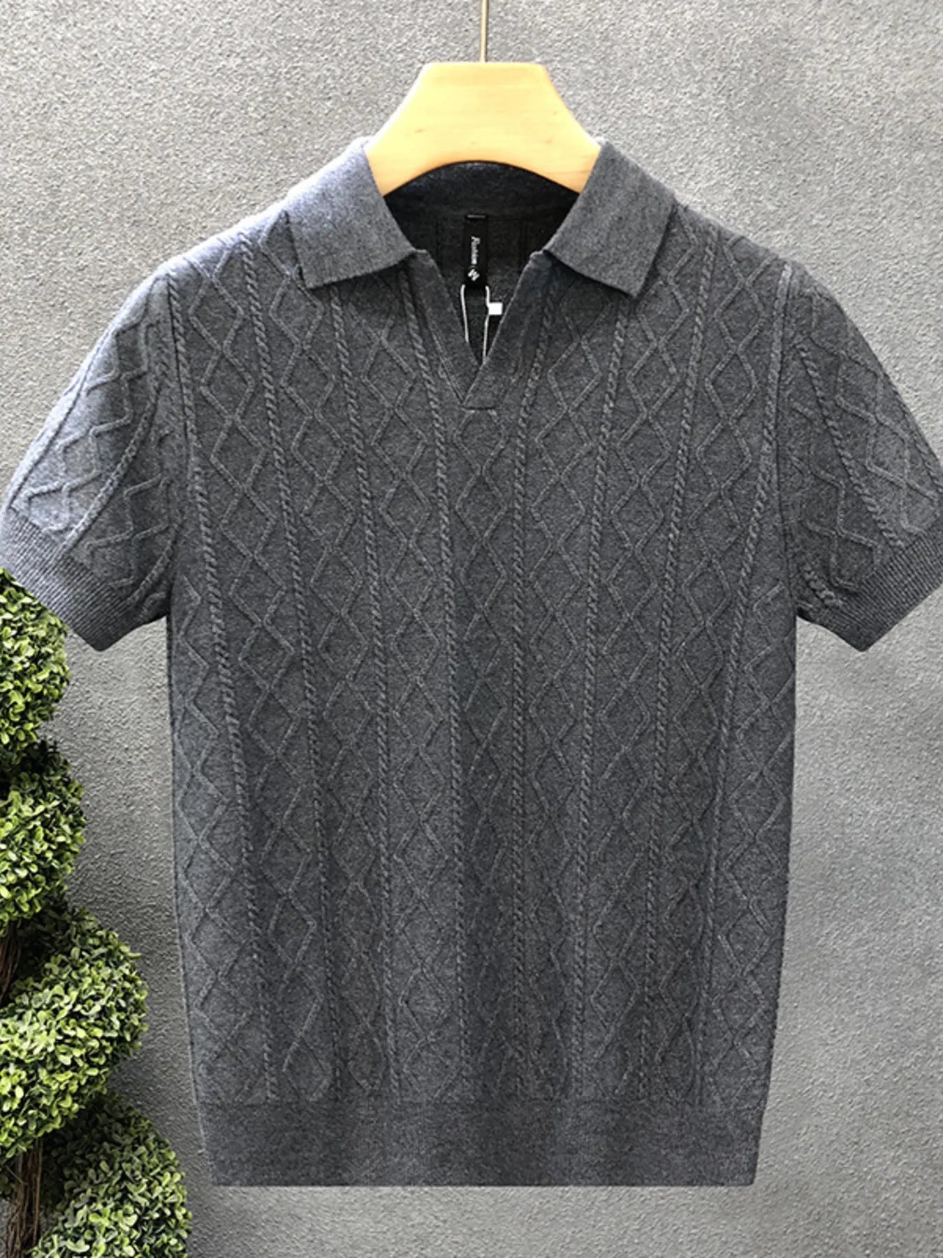 Men's Plus Size Basic style Collared Neck Knit Polo NicholesGifts