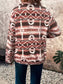 Geometric Half Zip Long Sleeve Sweatshirt nicholesgifts