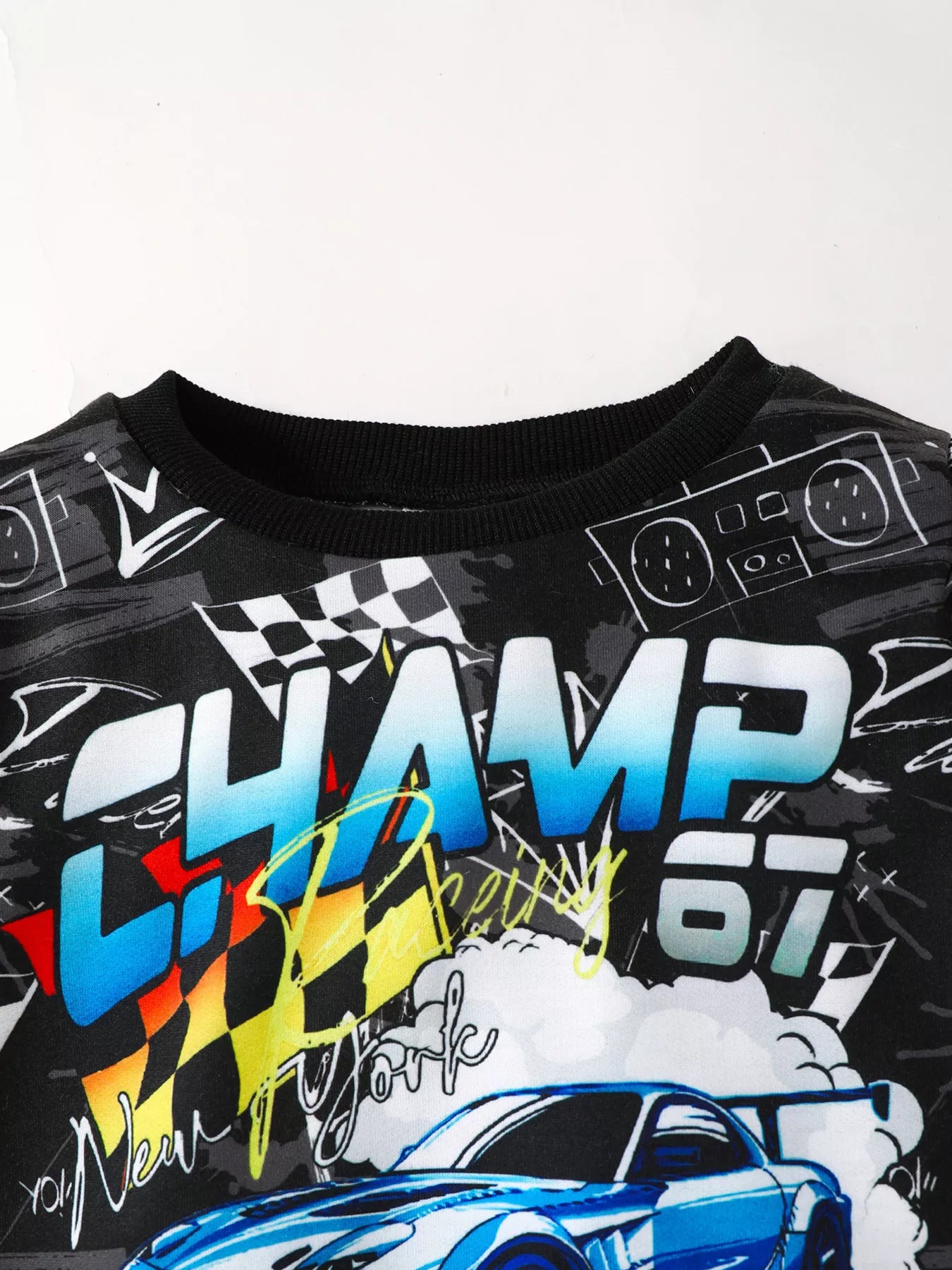 Boys and Toddler Boys Racing Car Print Long Sleeve Sweatshirt and Pants Set nicholesgifts