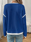 Ribbed Contrast Trim Long Sleeve Top nicholesgifts
