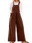 Front Ruched Wide Leg Jumpsuit with Pockets nicholesgifts