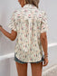 Perfee Printed Collared Neck Short Sleeve Shirt nicholesgifts