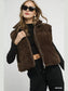 Umgee Sherpa-Lined Zip Vest with Drawstring Hem nicholesgifts