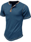 Men's Full Size Contrast Stitch Henley Polo Shirt Plus Size nicholesgifts