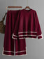 High-Low Round Neck Top and Pants Sweater Set nicholesgifts