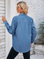 Button Up Collared Neck Denim Jacket Trendsi