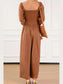 Boho Smocked Square Neck Wide Leg Jumpsuit nicholesgifts