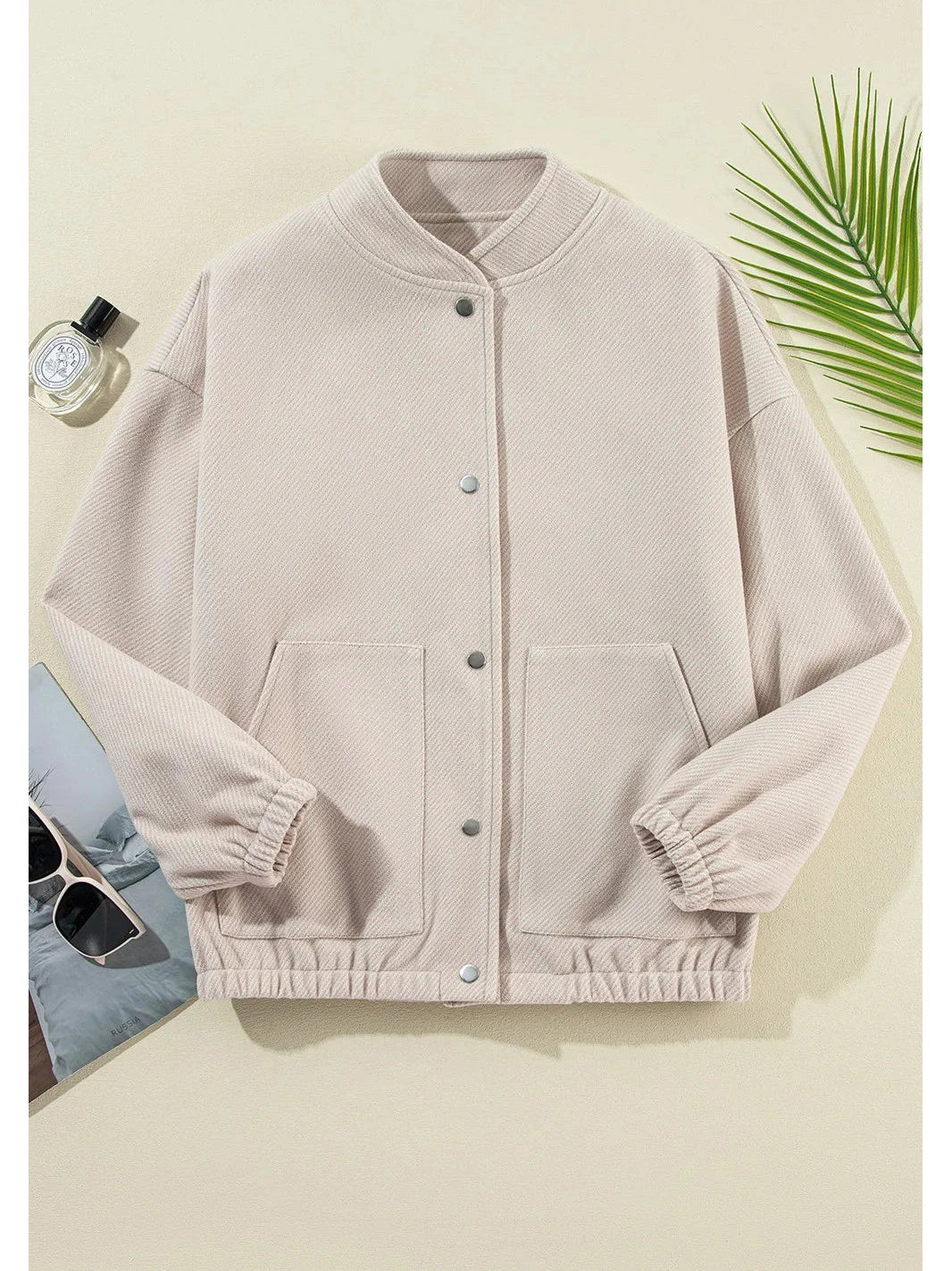 Snap Down Long Sleeve Jacket nicholesgifts