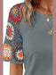 Geometric Round Neck Short Sleeve Blouse nicholesgifts