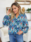 Double Take Full Size Printed Balloon Sleeve Blouse nicholesgifts