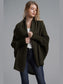 Dolman Sleeve Open Front Ribbed Trim Longline Cardigan nicholesgifts