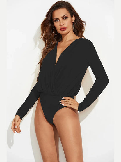 Surplice Long Sleeve Bodysuit nicholesgifts
