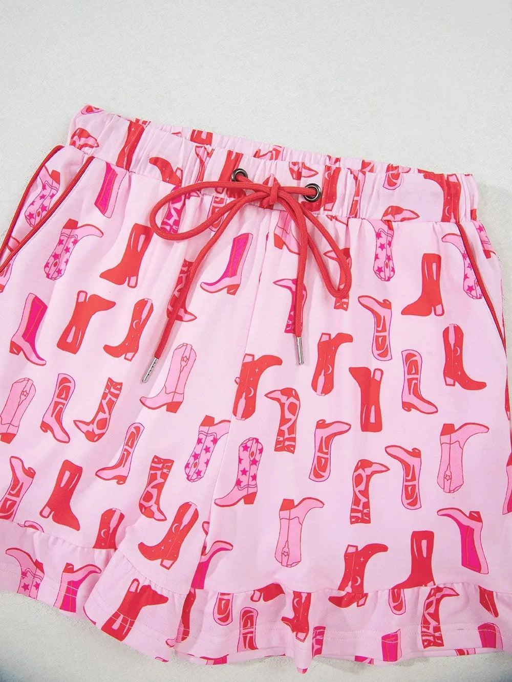 Cowgirl Boots Printed Shirt and Shorts Set nicholesgifts