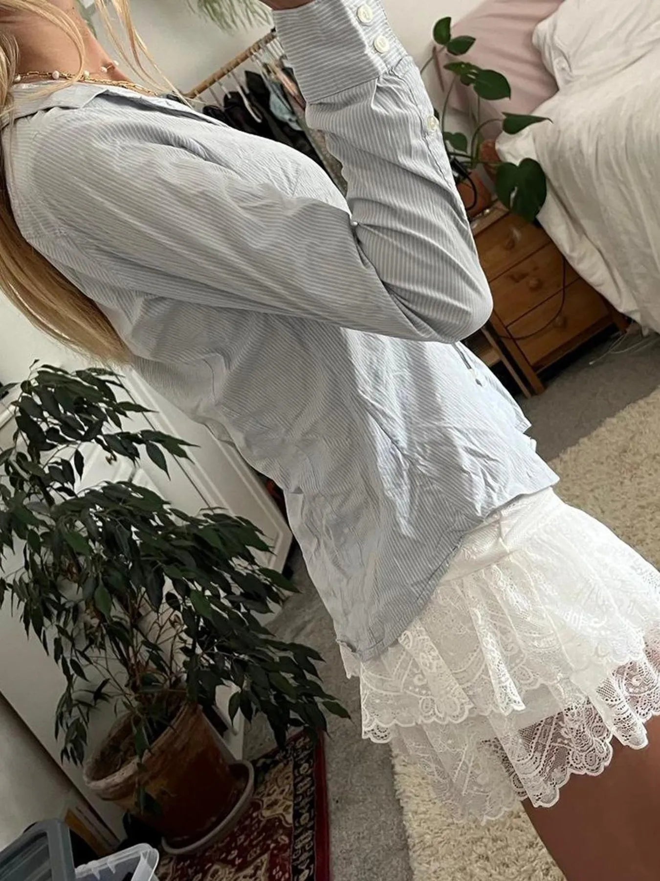 Printed Button-Down Long Sleeve Shirt NicholesGifts