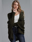 Dolman Sleeve Open Front Ribbed Trim Longline Cardigan nicholesgifts