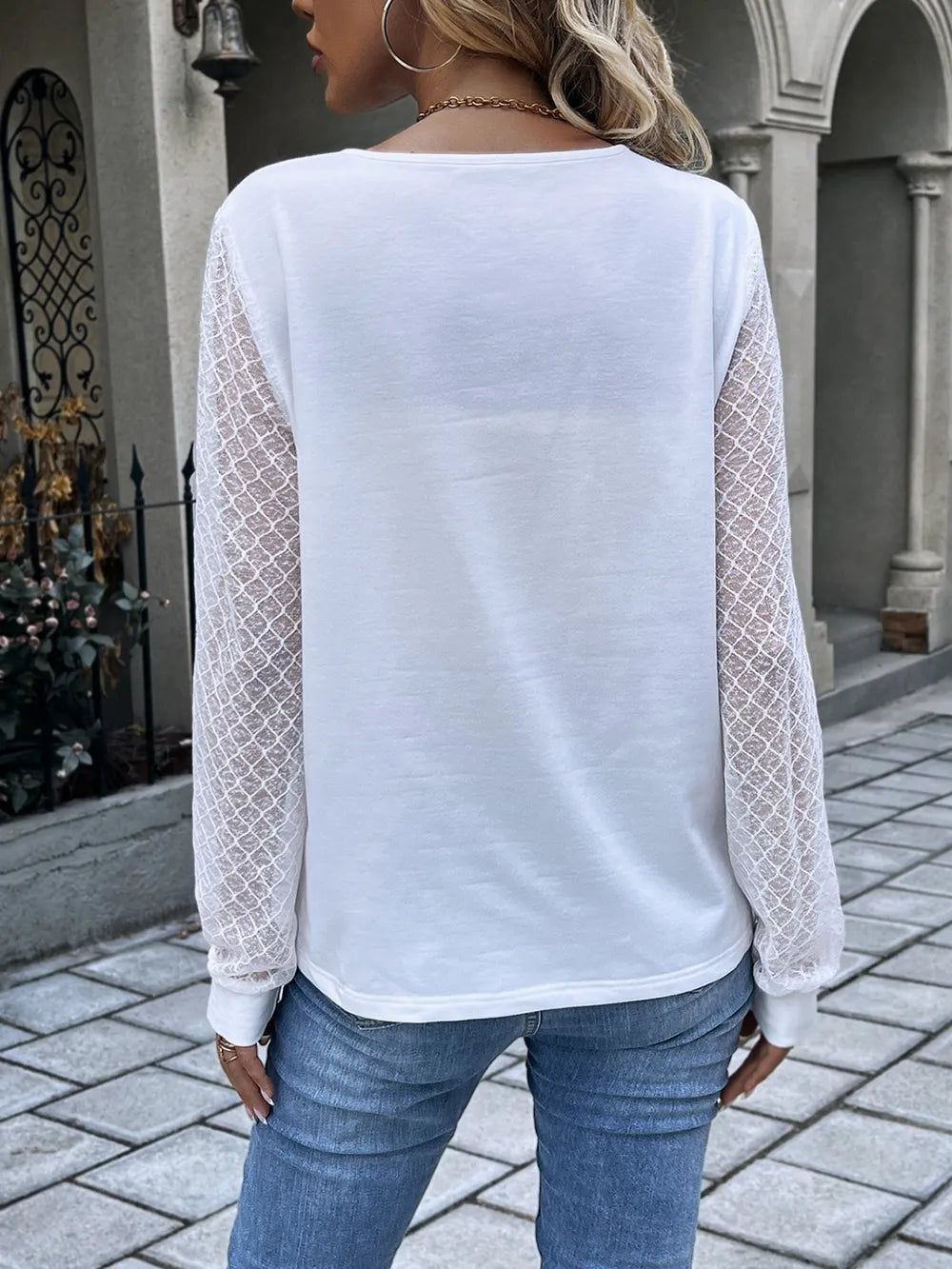 Ivy Lane Quarter Button Round Neck Long Sleeve Blouse nicholesgifts