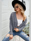 Open Front Cuffed Cropped Cardigan nicholesgifts