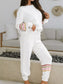 Striped Trim Round Neck Top and Pants Set nicholesgifts