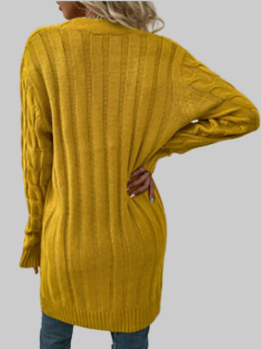 Women Cable-Knit Button Down Cardigan with Pockets nicholesgifts