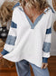 Color Block Striped Johnny Collar Sweatshirt nicholesgifts
