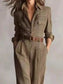 Button Front Long Sleeve Jumpsuit nicholesgifts