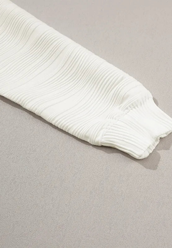 Texture Round Neck Long Sleeve Sweatshirt Trendsi