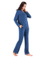 Collared Neck Long Sleeve Loungewear Set with Pockets nicholesgifts