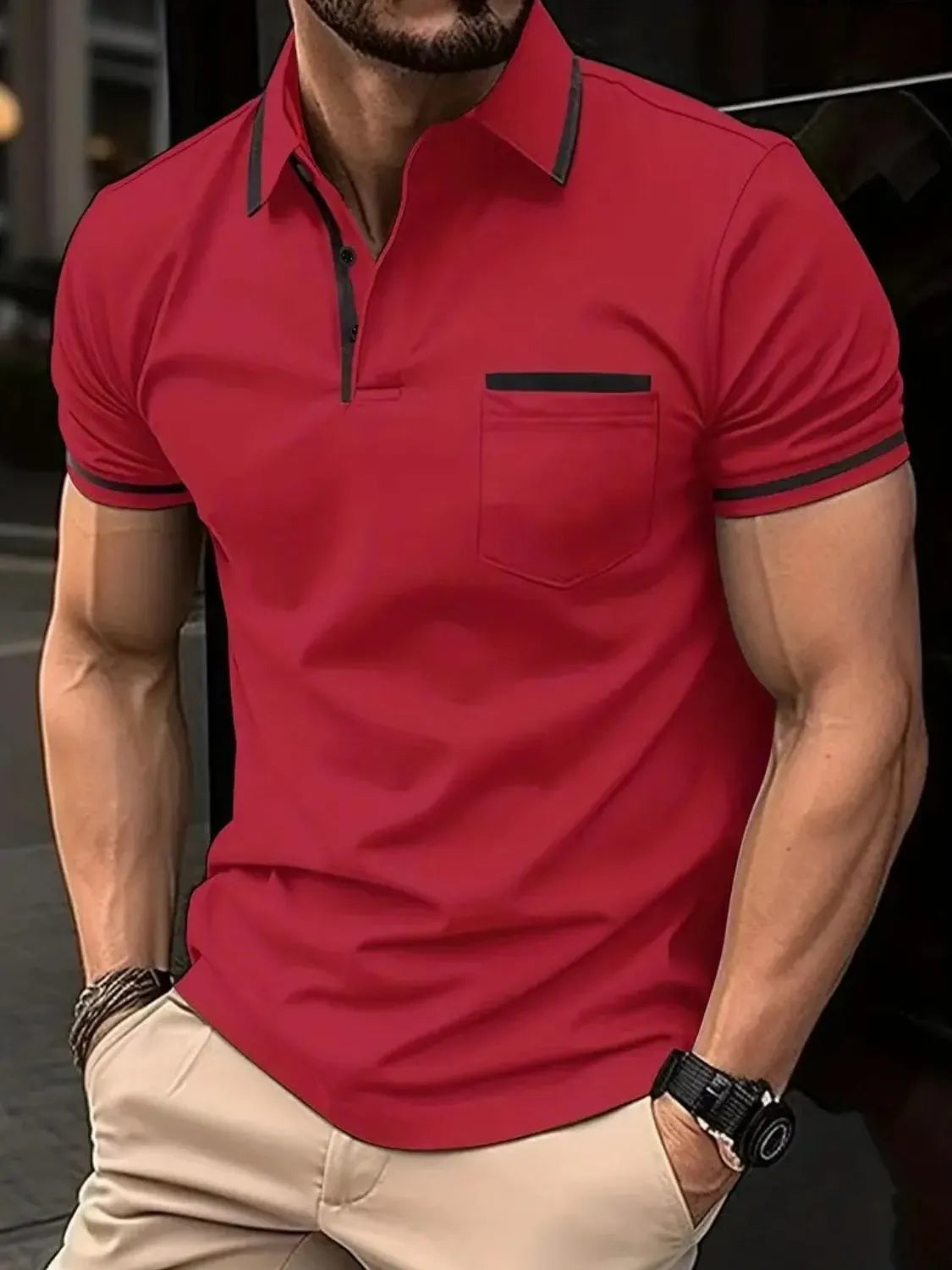 Men's Full Size Collared Neck Short Sleeve Polo Plus Size NicholesGifts