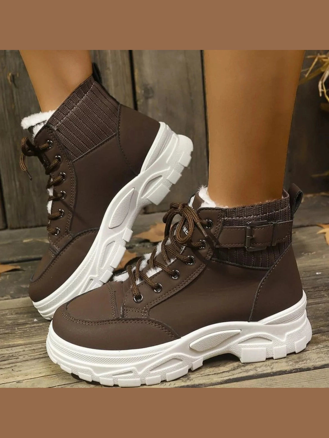 Plush Lining Lace Up Boots nicholesgifts