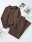 Collared Sweatshirt and High Waist Pants Active Set nicholesgifts