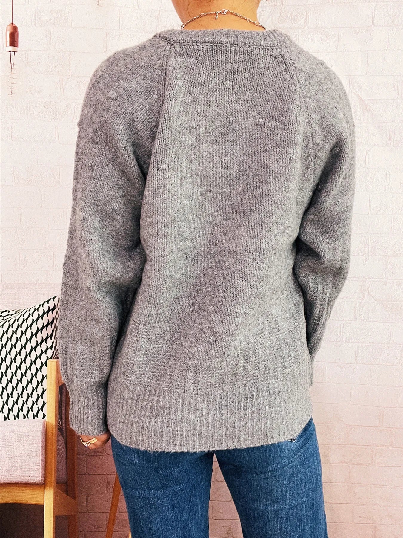 Rose Embroidered Button-Up Cardigan