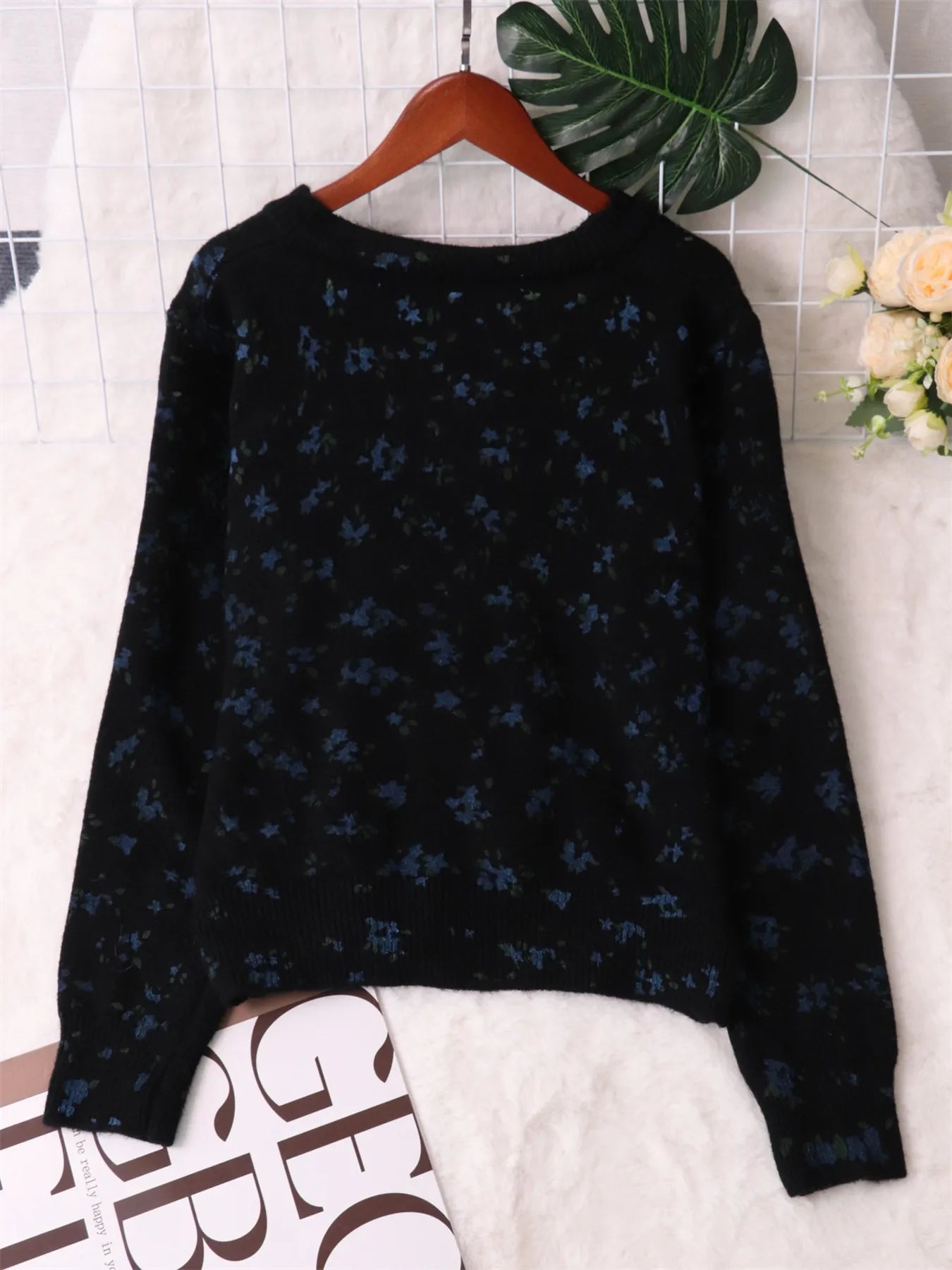 Floral Button-Up Long Sleeve Cardigan