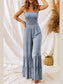 Smocked Printed Wide Strap Jumpsuit nicholesgifts