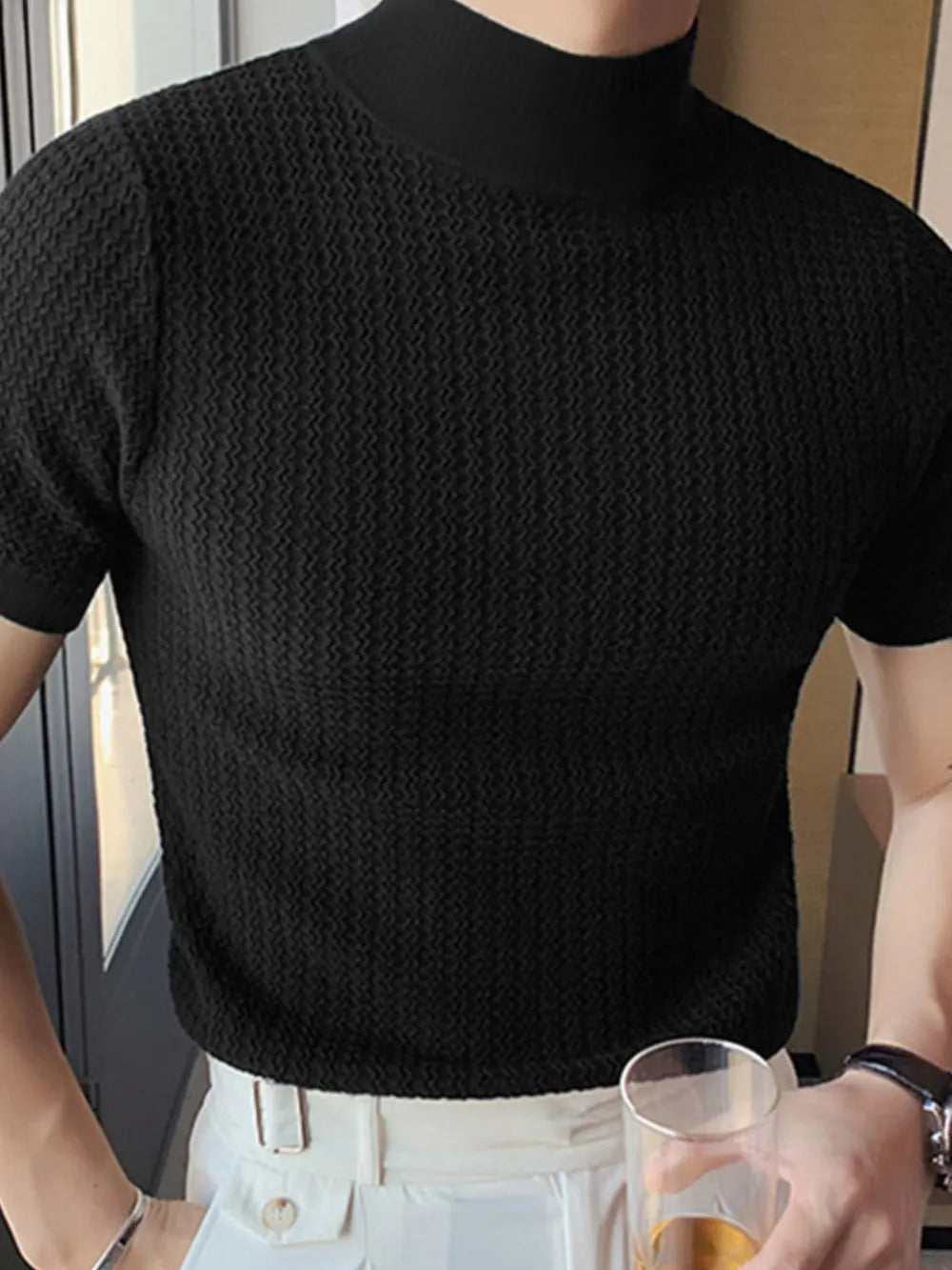 Men's Full Size Mock Neck Short Sleeve T-Shirt Plus Size NicholesGifts
