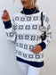 Snowflake Pattern Mock Neck Sweater nicholesgifts