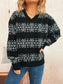 Contrast Ribbed hem Long Sleeve Sweater nicholesgifts