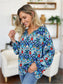 Women Double Take Full Size Printed Balloon Sleeve Blouse nicholesgifts