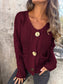 Crochet Button Up Long Sleeve Cardigan nicholesgifts